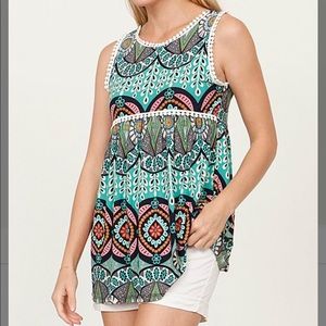 Babydoll geometric tank top